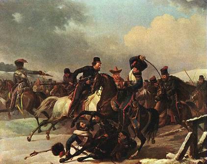 Преследование казаками отступающих французов. 1827